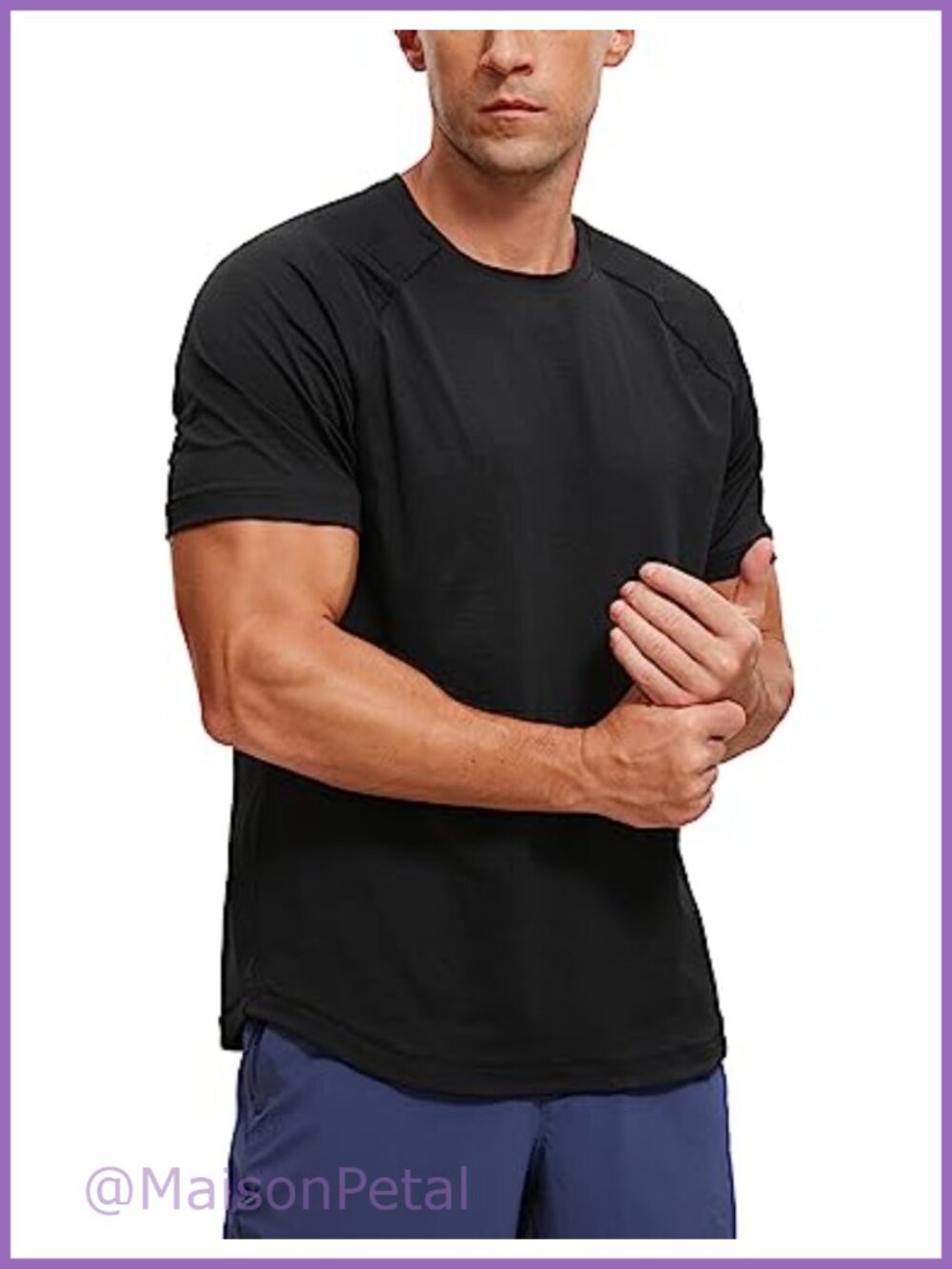CRZ YOGA Breathable Texture Crewneck Workout T-Shirt Quick Dry Athletic Tee